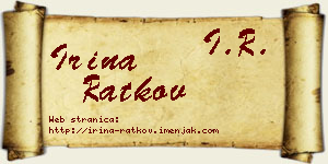 Irina Ratkov vizit kartica